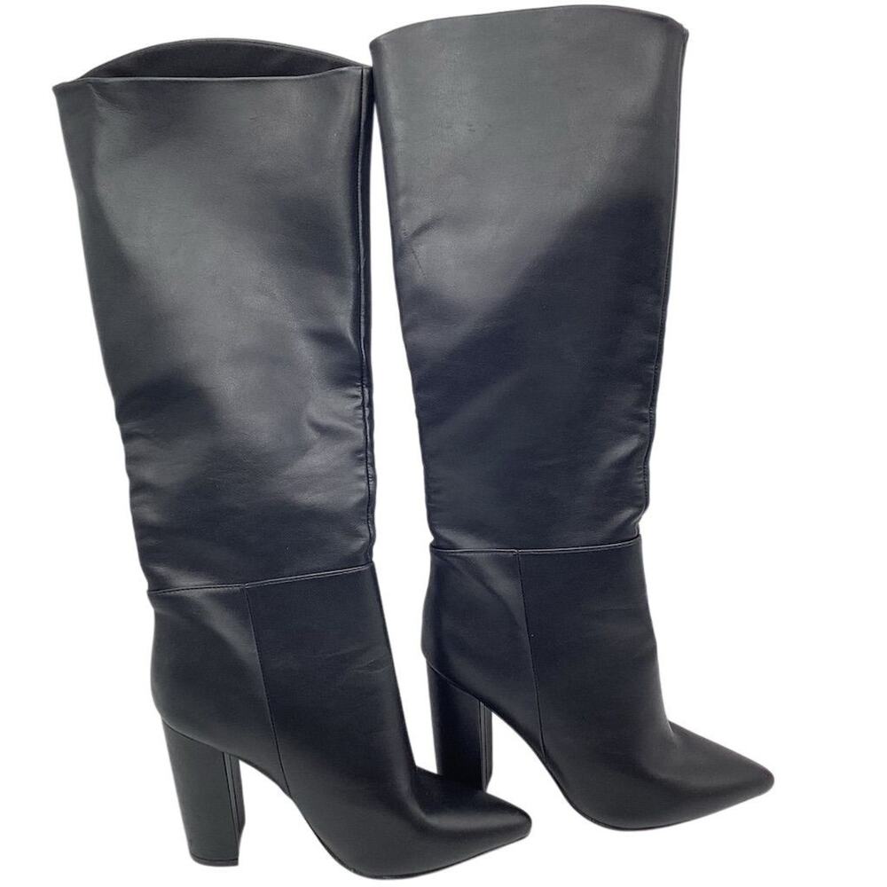 Qupid Women's Black Knee-High‎ Block Heel Boots Size 7